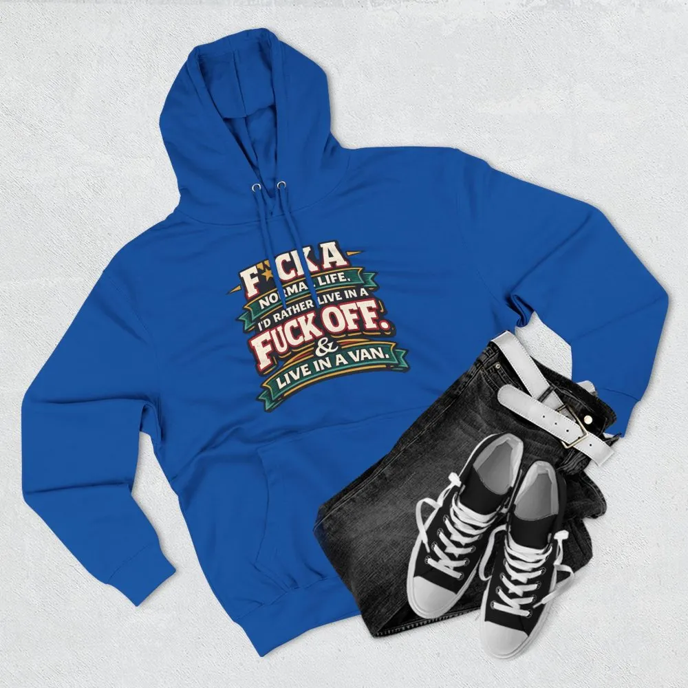 8286032622733096588_2048.jpeg Three-Panel Fleece Hoodie - "Fuck A Normal Life" Design F**K-Line