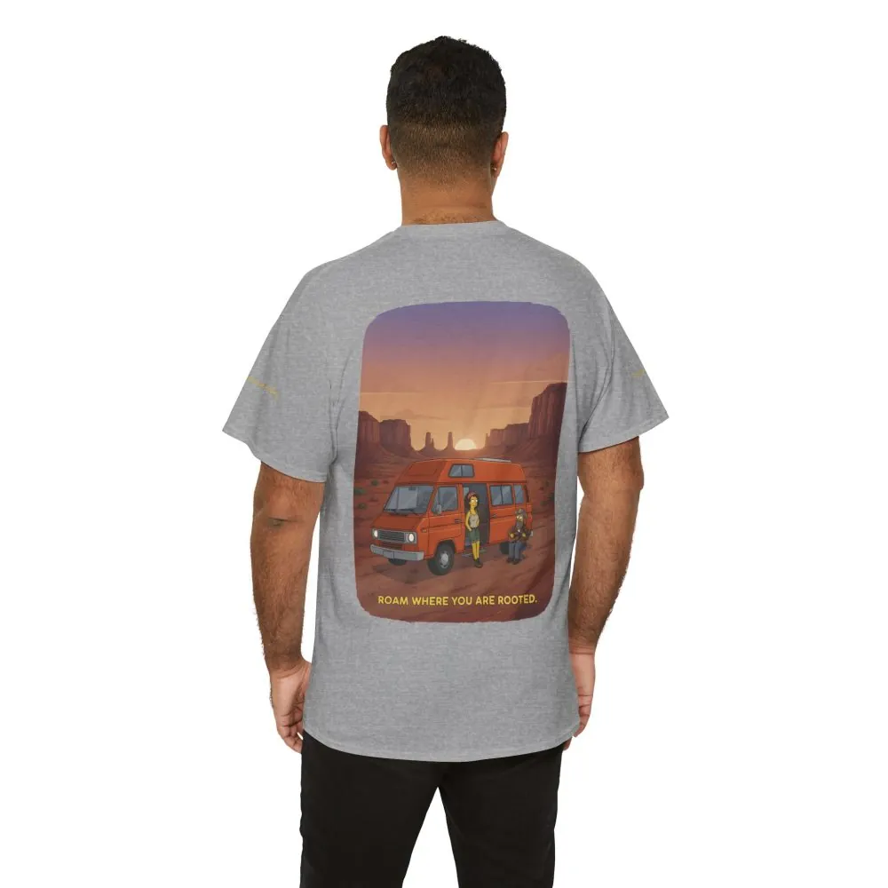 Unisex Heavy Cotton Tee — "Roam Where You Are Rooted" Design Sitcom-Line