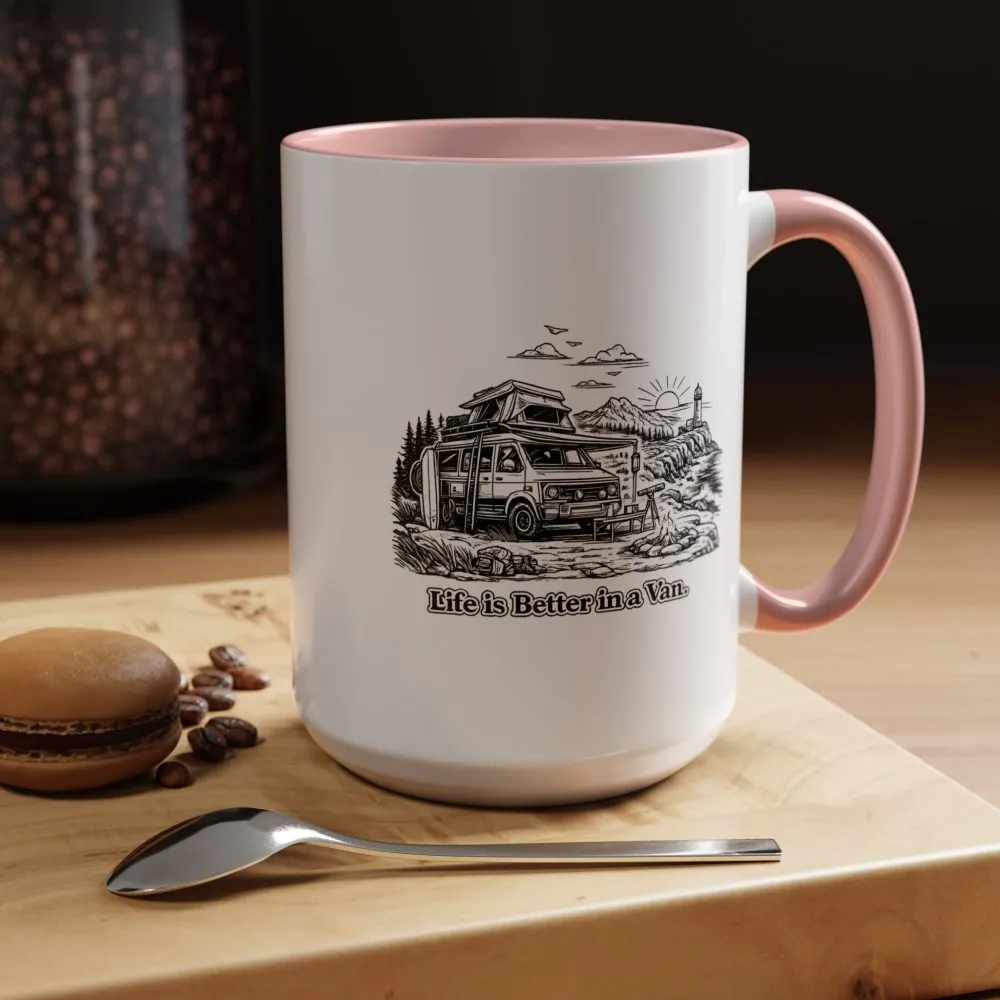 829524564218367904_2048.jpeg Accent Coffee Mug (11, 15oz) — "Life Is Better In A Van" Design Minimal-Line