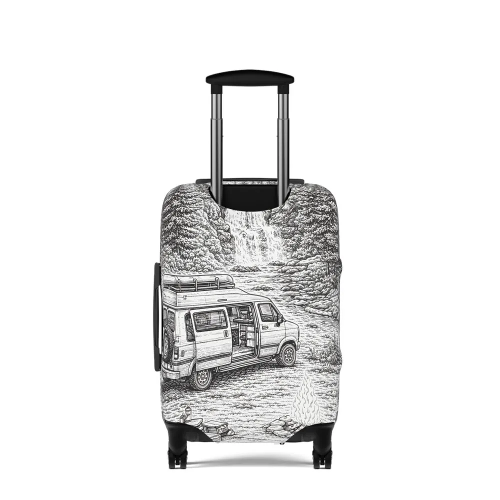 829662926366950216_2048.jpeg Luggage Cover — Adventure Camper Sketch Travel Suitcase