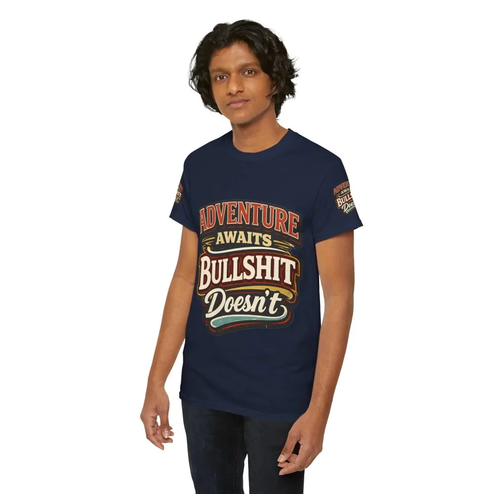 Unisex Heavy Cotton Tee — "Adventure Awaits" Design F**K-Line