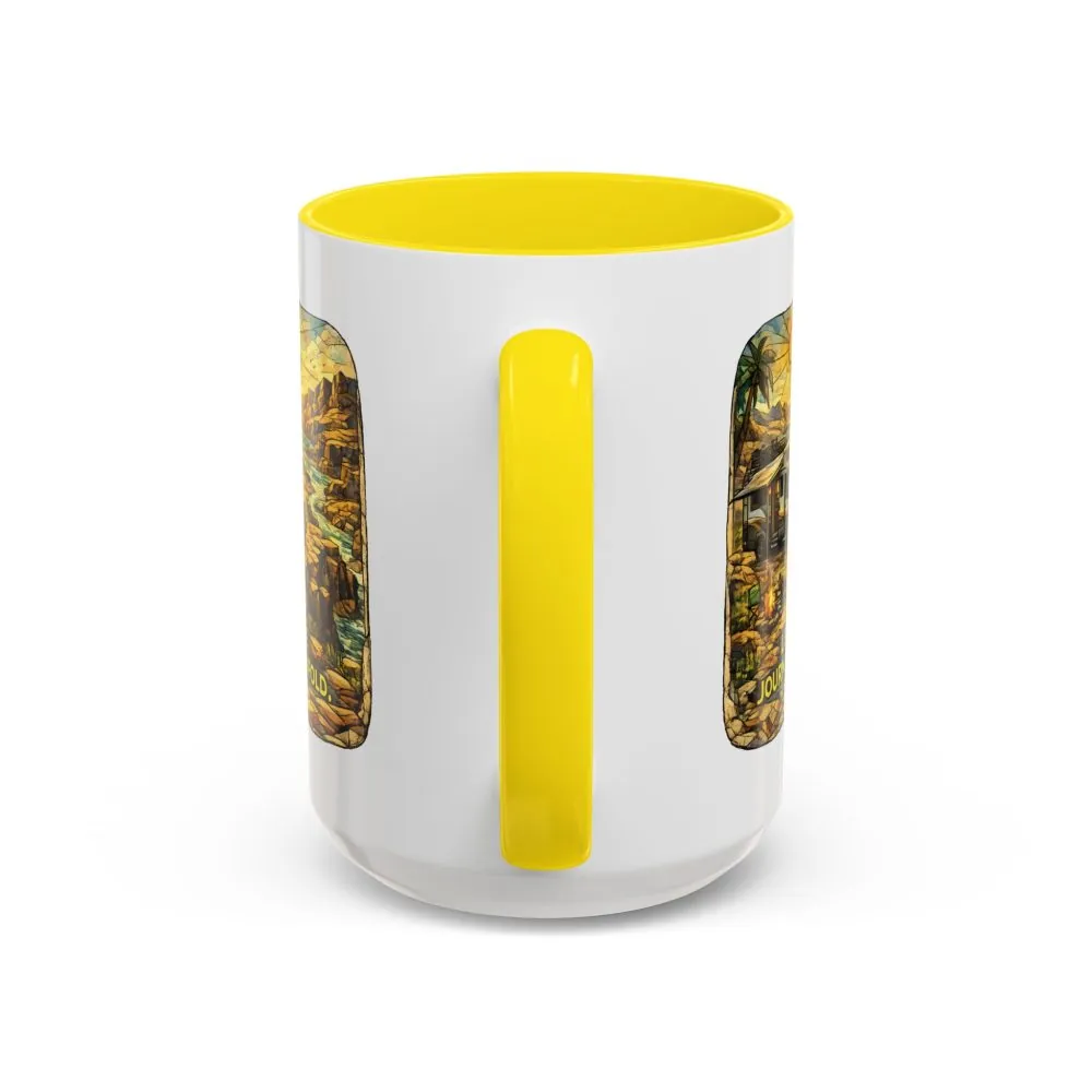 Accent Coffee Mug (11, 15oz) — "Let The Journey Unfold" Design Cubic-Line