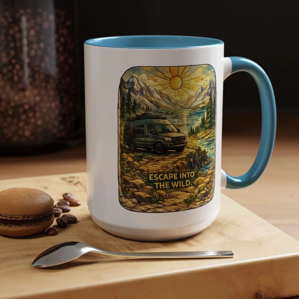 8328139577758892477_2048.jpeg Accent Coffee Mug (11, 15oz) — "Escape Into The Wild" Design Cubic-Line