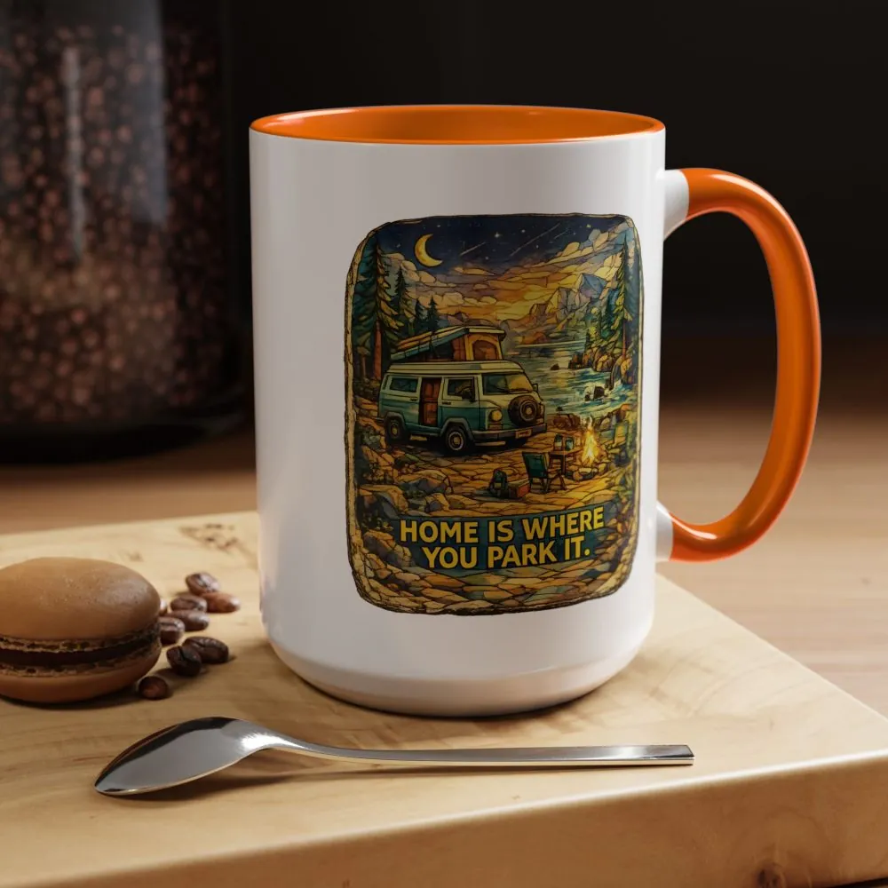 8330520512953059415_2048.jpeg Accent Coffee Mug (11, 15oz) — "Home Is Where You Park It" Design Cubic-Line