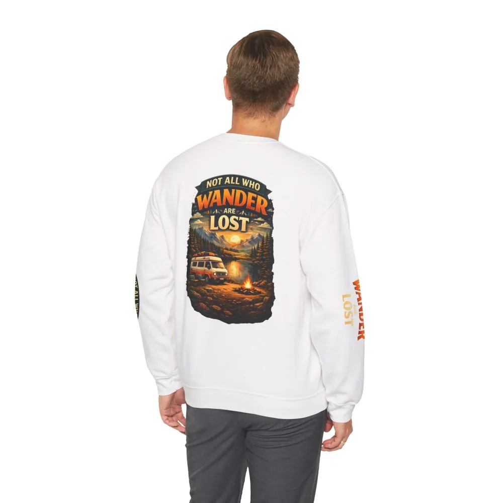 8335322686844525564_2048.jpeg Unisex Heavy Blend™ Crewneck Sweatshirt — "Not All Who Wander Are Lost" Design Scenic-Line