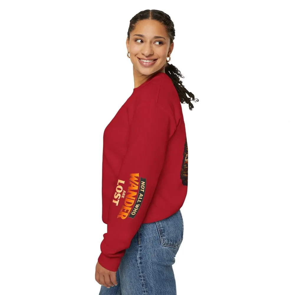 8338691935082058520_2048.jpeg Unisex Heavy Blend™ Crewneck Sweatshirt — "Not All Who Wander Are Lost" Design Scenic-Line