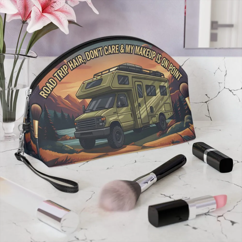Makeup Bag — "Road Trip Hair-My Makeup Is On Point" campervan quoted