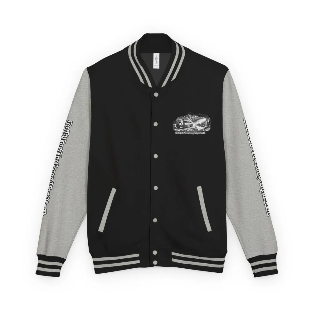 Unisex Heavyweight Letterman Jacket — "Built For The Long Way North" Travel Varsity Coat