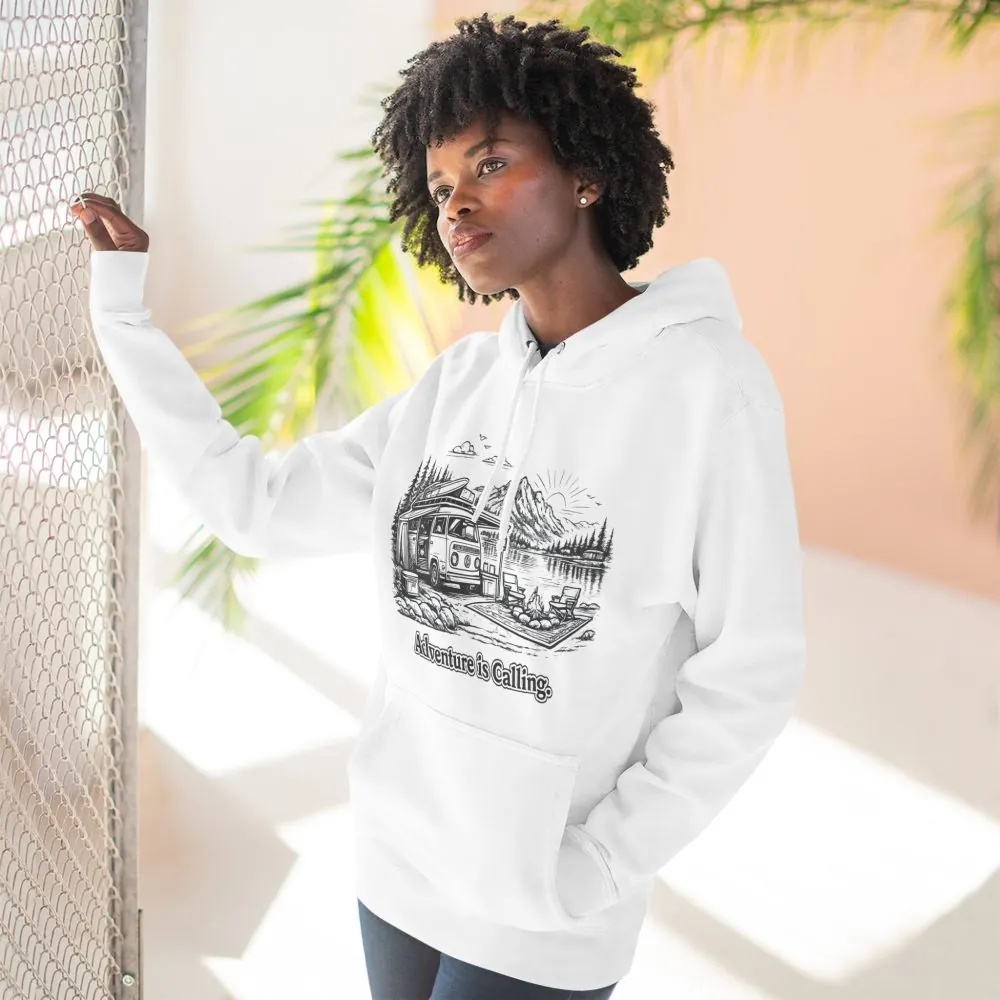 8375524126757801674_2048.jpeg Three-Panel Fleece Hoodie - "Adventure Is Calling" Design Minimal-Line
