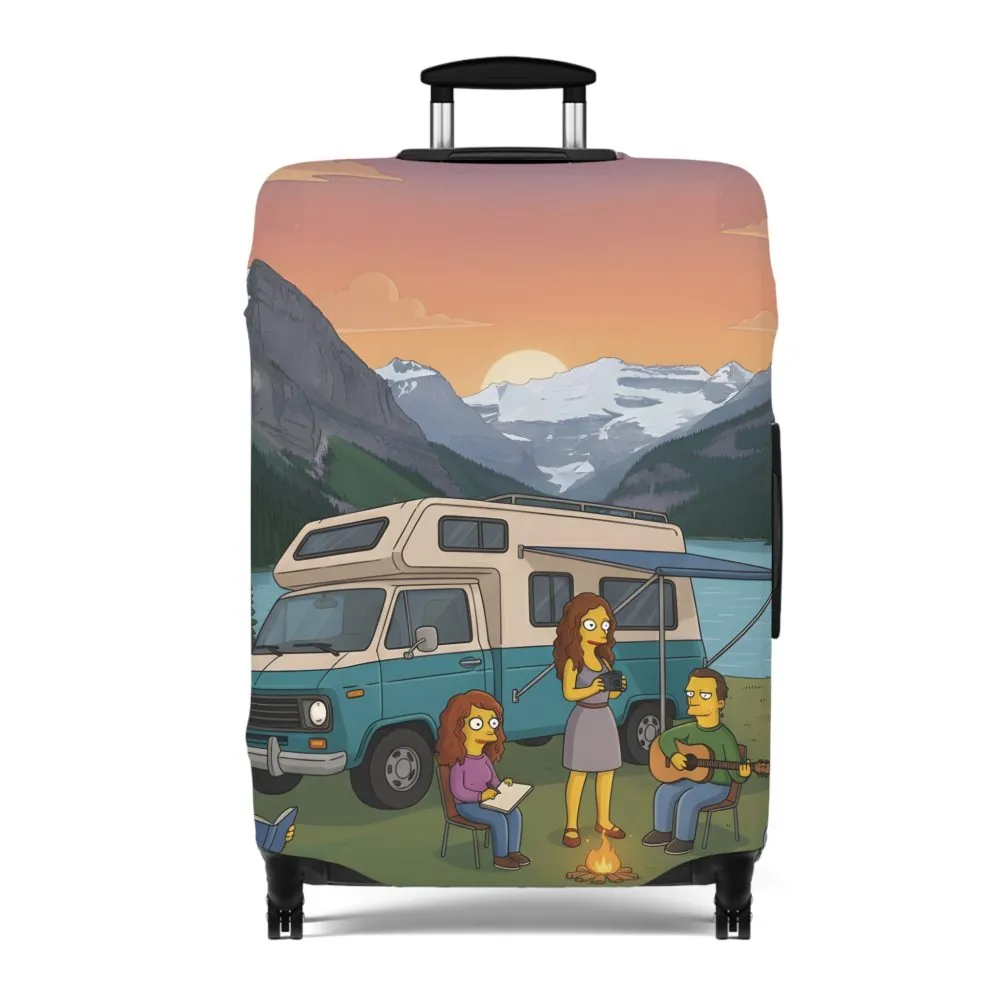 Luggage Cover — Adventure Camper Sketch Travel Suitcase(Design Sitcom-Line)