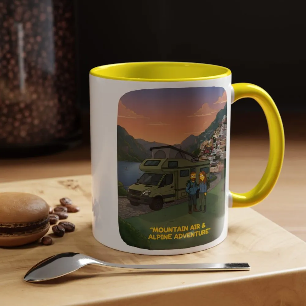 Accent Coffee Mug (11, 15oz) — "Mountain Air And Alpine Adventure"" Design Sitcom-Line