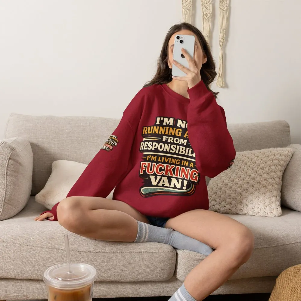 Unisex Heavy Blend™ Crewneck Sweatshirt — "I`m Not running Away" Design F**K-Line