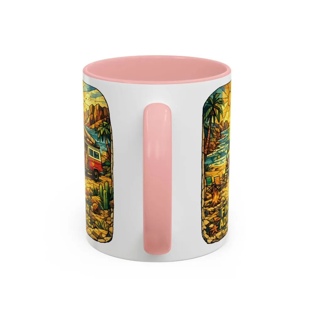 8393570248046623054_2048.jpeg Accent Coffee Mug (11, 15oz) — ""Find Your Adventure"" Design Cubic-Line