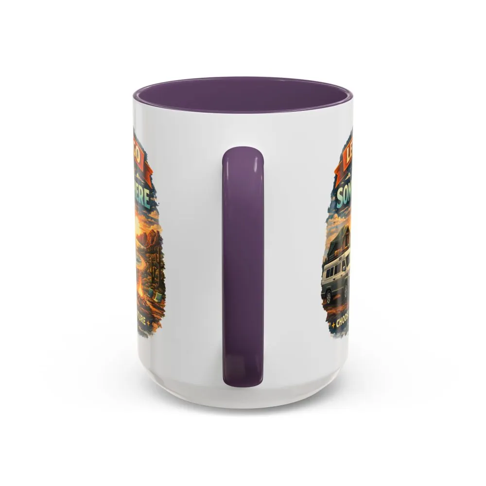 Accent Coffee Mug (11, 15oz) — "Lets Go Somewhere" Design Scenic-Line