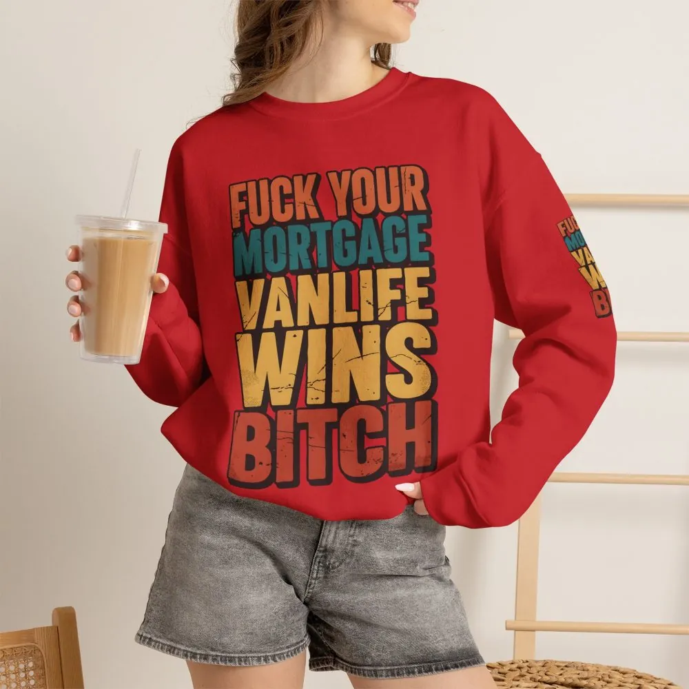 Unisex Heavy Blend™ Crewneck Sweatshirt — "Fuck Your Mortgage" Design F**K-Line