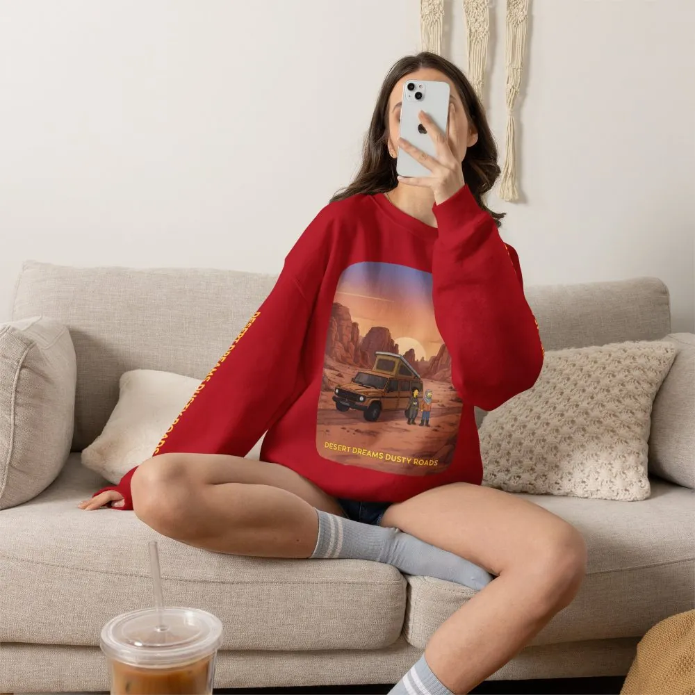 Unisex Heavy Blend™ Crewneck Sweatshirt — "Desert Dreams Dusty Roads" Design Sitcom-Line