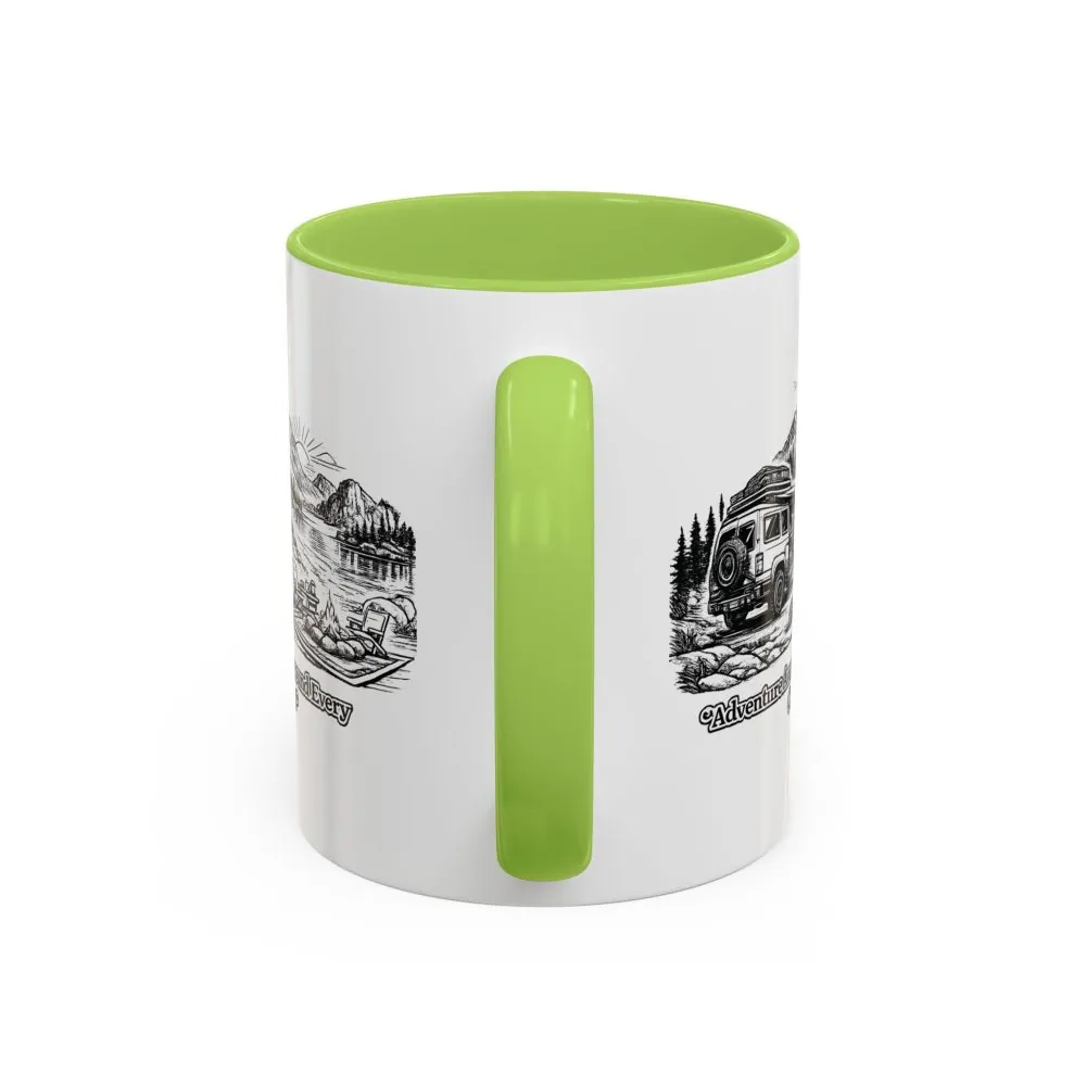 8410103756480364438_2048.jpeg Accent Coffee Mug (11, 15oz) — "Adventure Awaits Around Every Corner" Design Minimal-Line