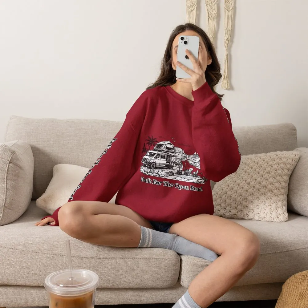 8422279407202534094_2048.jpeg Unisex Heavy Blend™ Crewneck Sweatshirt — "Built For The Open Road" Design Minimal-Line