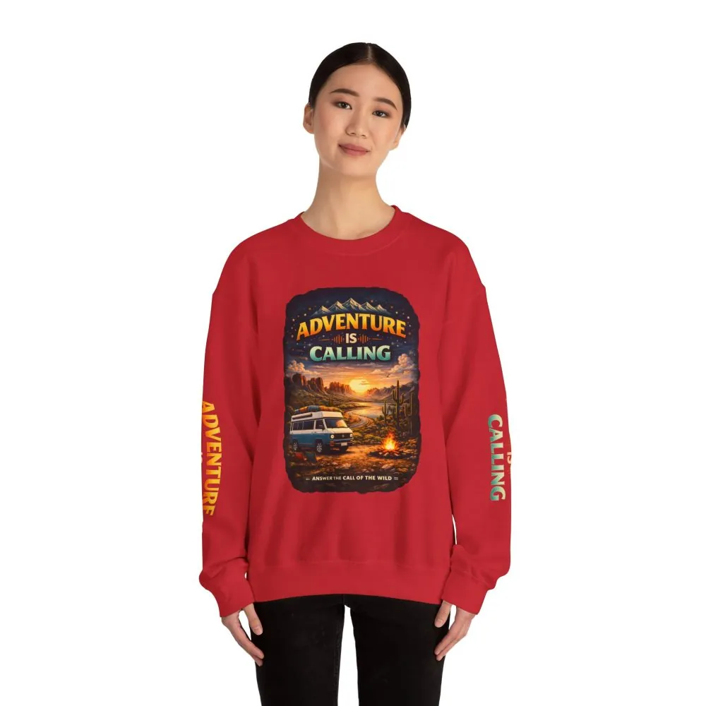 843344244521278176_2048.jpeg Unisex Heavy Blend™ Crewneck Sweatshirt — "Adventure Is Calling" Design Scenic-Line
