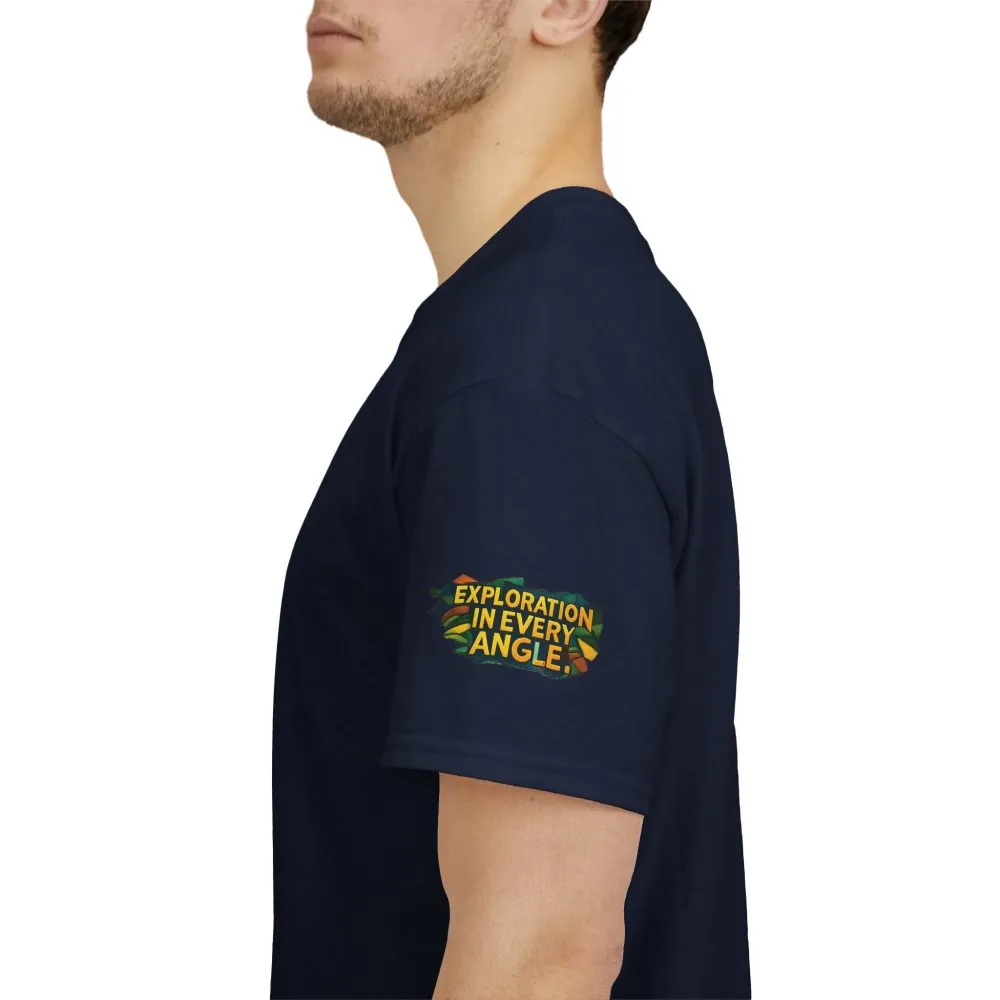 Unisex Heavy Cotton Tee — "Exploration In Every Angle" Design Cubic-Line