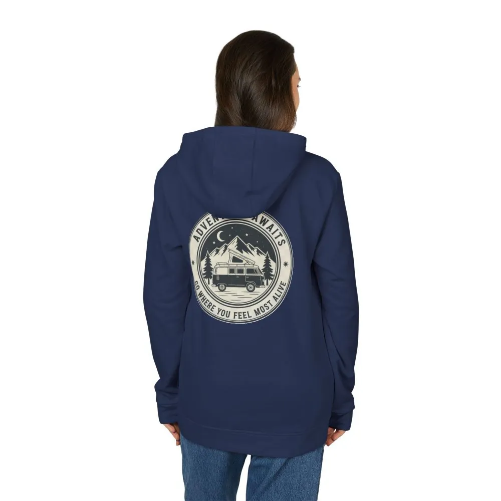 845495072597619262_2048.jpeg Hoodie(Adidas) — 'Adventure Awaits-Go Where You Feel Most Alive' Outdoor Travel Pullover (Front + Back Printed)