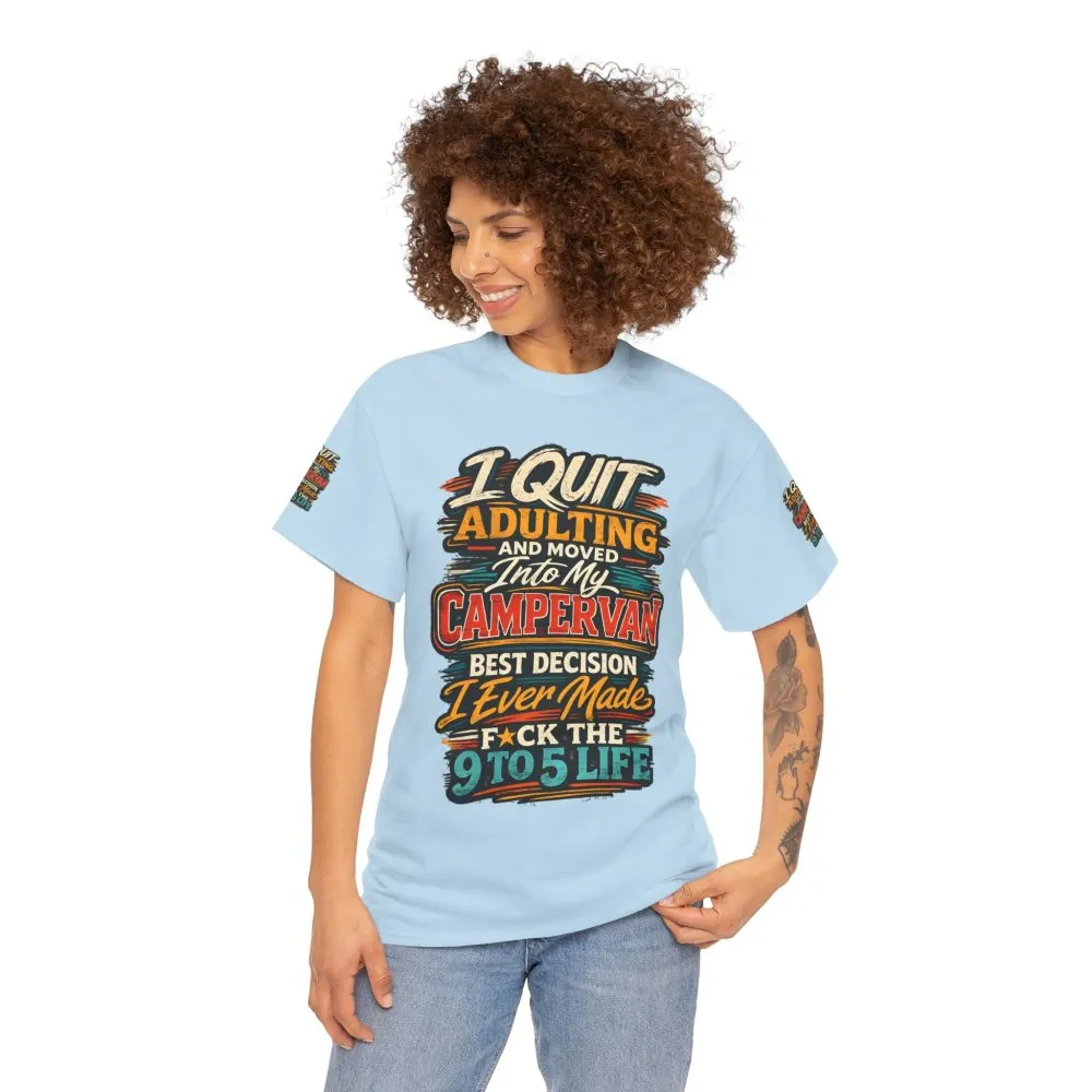 Unisex Heavy Cotton Tee — "I Quit Adulting" Design F**K-Line