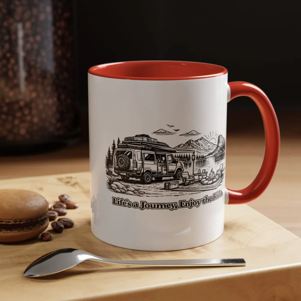 8482701348884661487_2048.jpeg Accent Coffee Mug (11, 15oz) — "Lifes A Journey,Enjoy The Ride" Design Minimal-Line