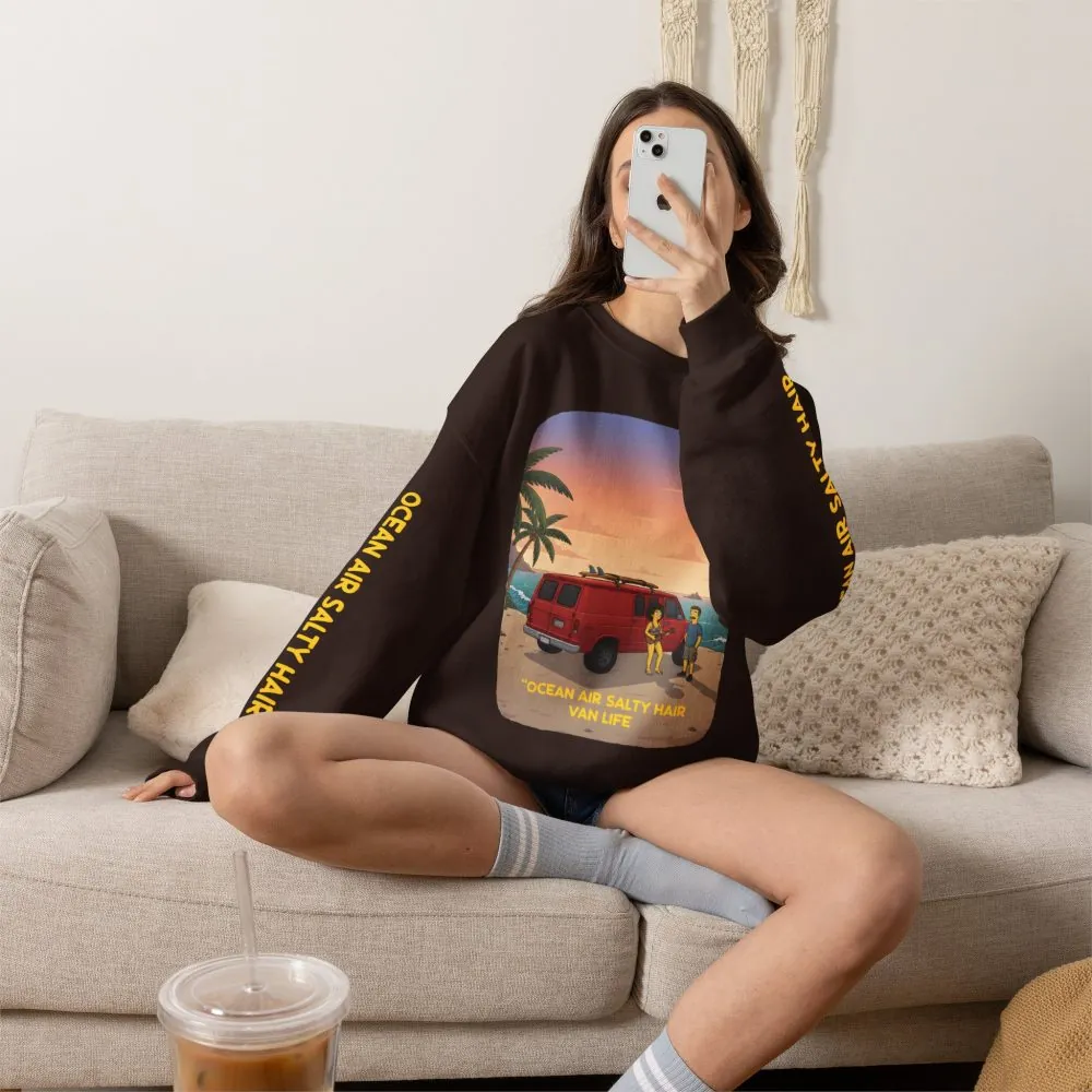 8495204762062434368_2048.jpeg Unisex Heavy Blend™ Crewneck Sweatshirt — "Ocean Air Salty Hair Van Life" Design Sitcom-Line
