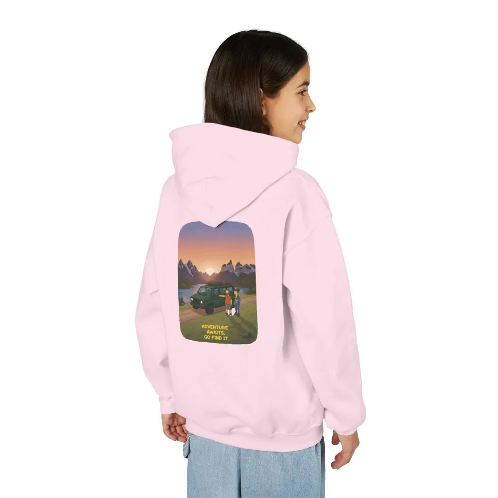8516358353270835753_2048.jpeg Youth Hoodie(Gildan) – "Adventure Awaits-Go Find It" (Design Sitcom-Line)