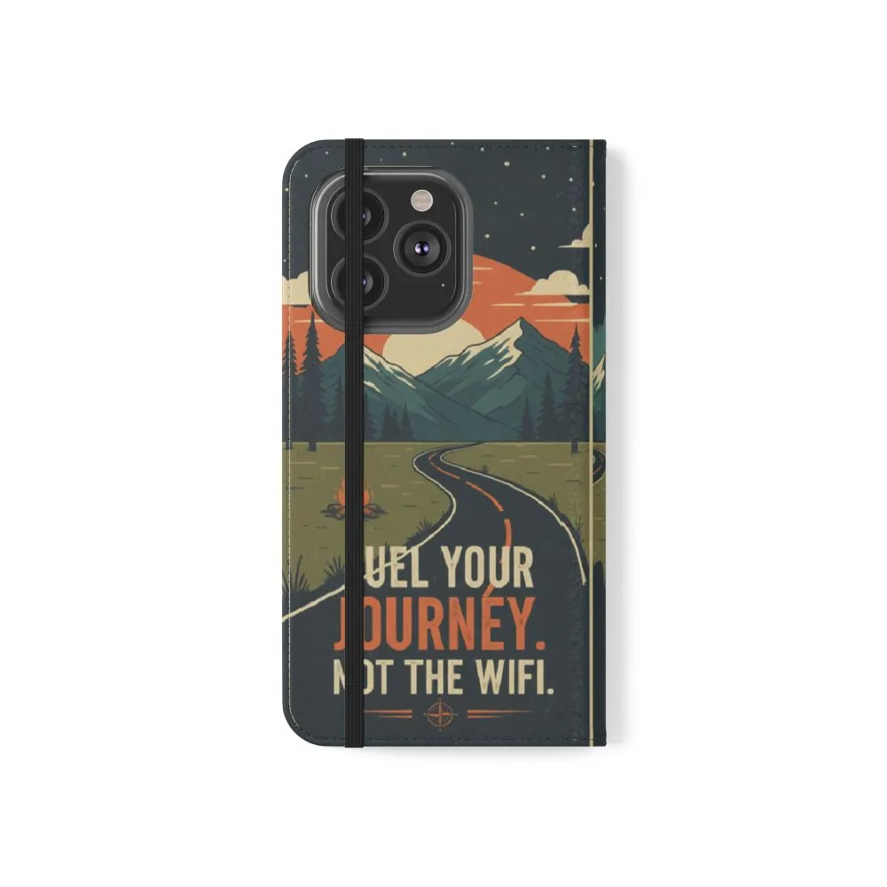 Flip Phone Case — "Fuel Your Journey, Not the Wifi" Wallet Cover
