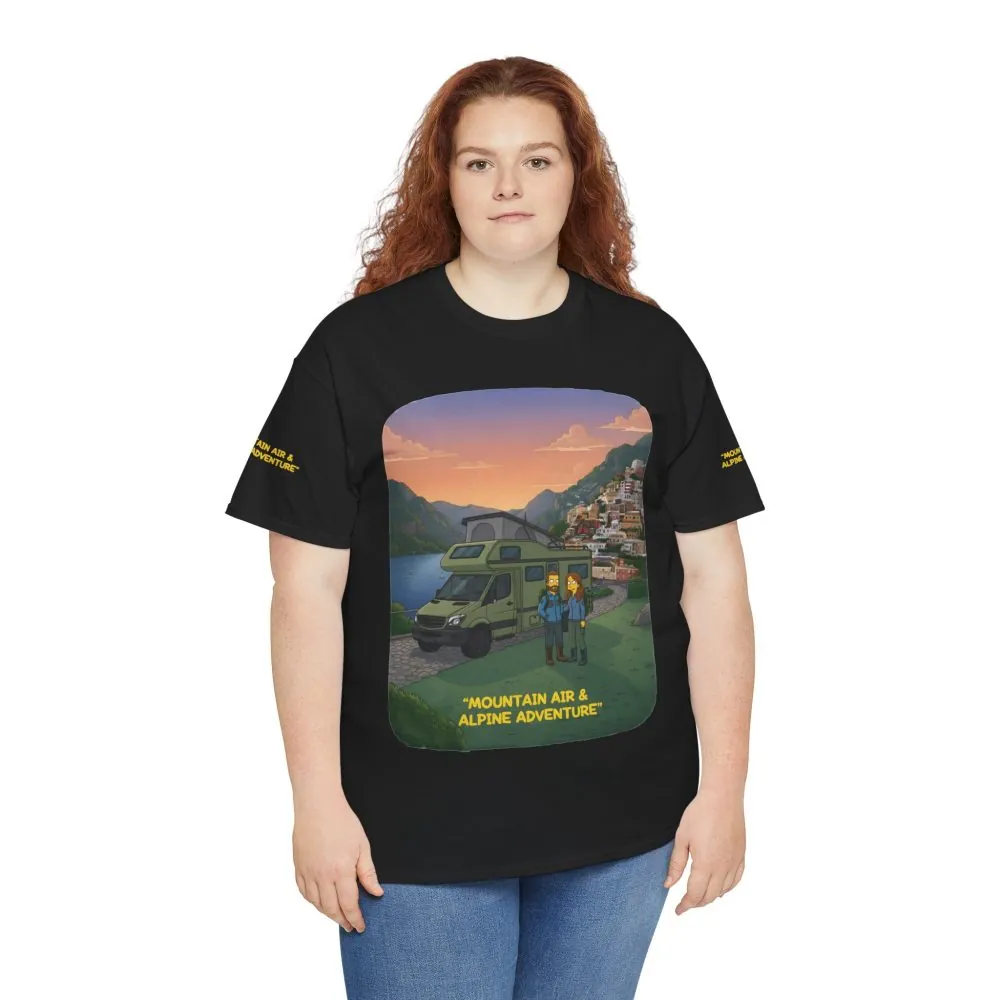 8548550939678283720_2048.jpeg Unisex Heavy Cotton Tee — "Mountain Air And Alpine Adventure" Design Sitcom-Line