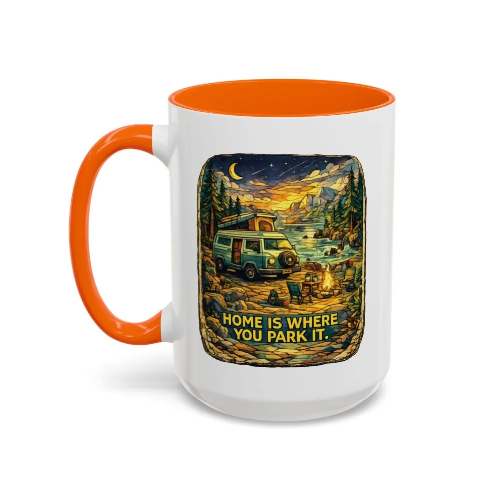 8555830315380576473_2048.jpeg Accent Coffee Mug (11, 15oz) — "Home Is Where You Park It" Design Cubic-Line