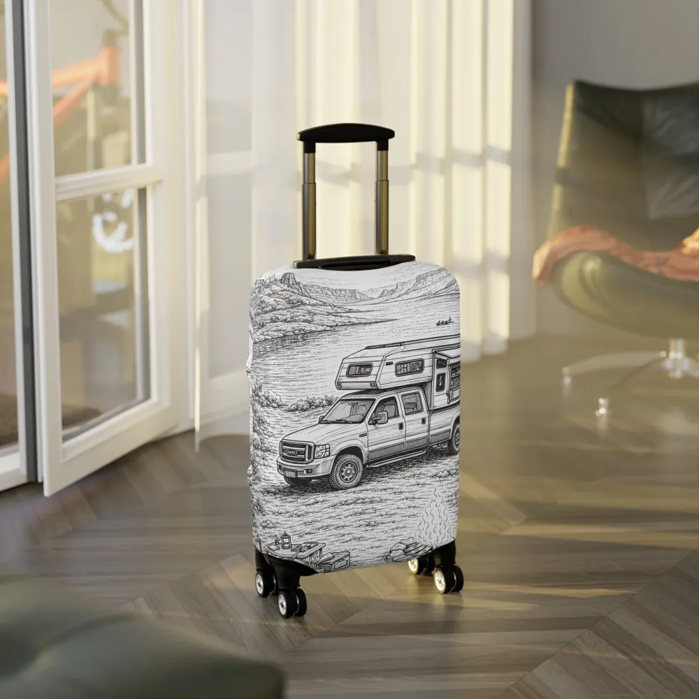 8565081511248915246_2048.jpeg Luggage Cover — Adventure Camper Sketch Travel Suitcase