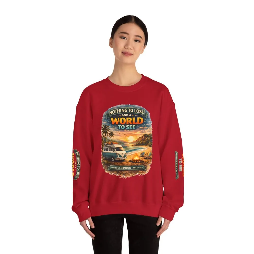 Unisex Heavy Blend™ Crewneck Sweatshirt — "Nothing To Lose" Design Scenic-Line