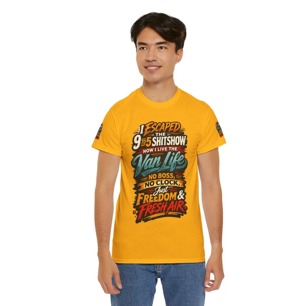 8573983372304418836_2048.jpeg Unisex Heavy Cotton Tee — "I Escaped The 9 To 5" Design F**K-Line