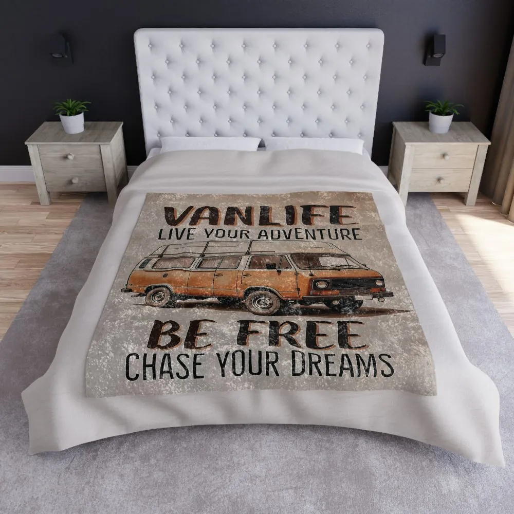 8581818098096065462_2048.jpeg Crushed Velvet Blanket — Vanlife "Be Free, Chase Your Dreams" Cozy Throw