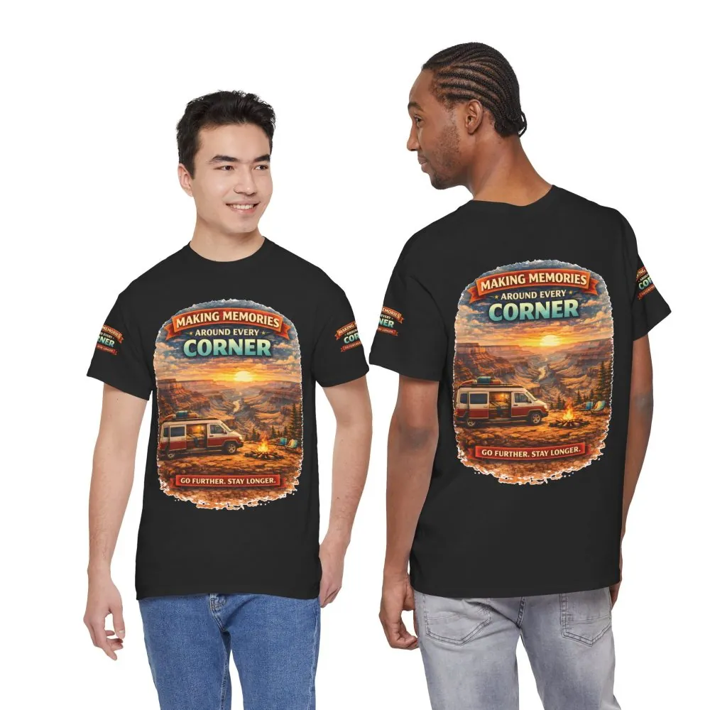 Unisex Heavy Cotton Tee — "Making Memories" Design Scenic-Line