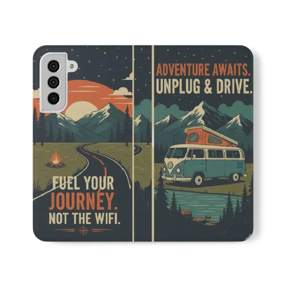 Flip Phone Case — "Fuel Your Journey, Not the Wifi" Wallet Cover