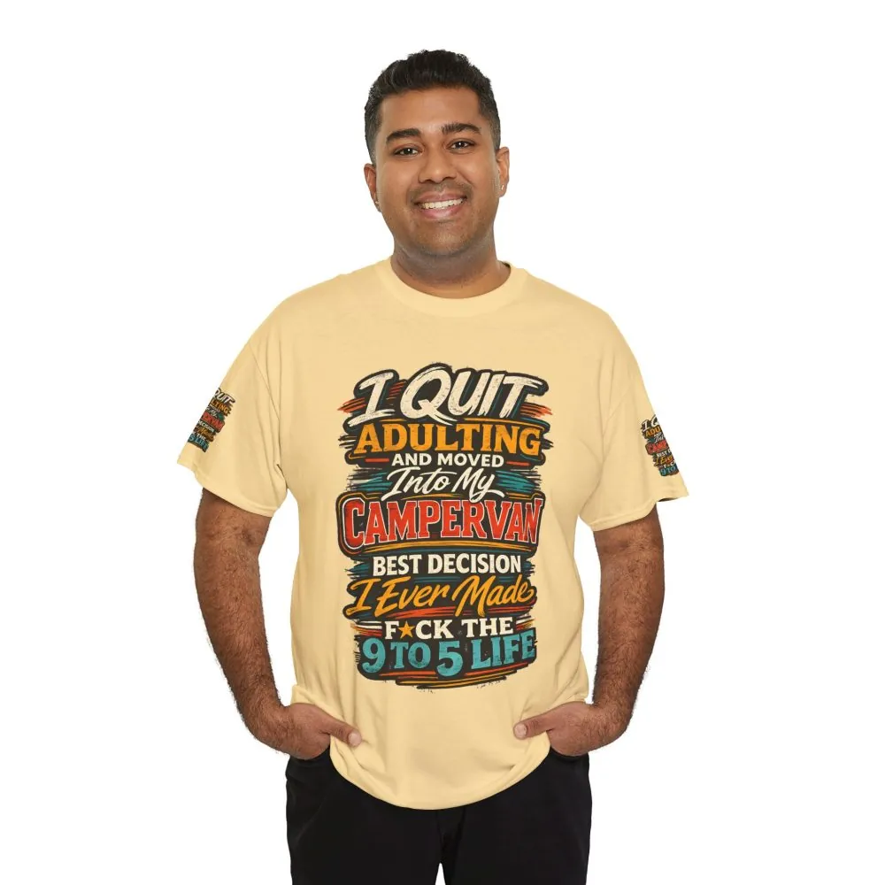 Unisex Heavy Cotton Tee — "I Quit Adulting" Design F**K-Line