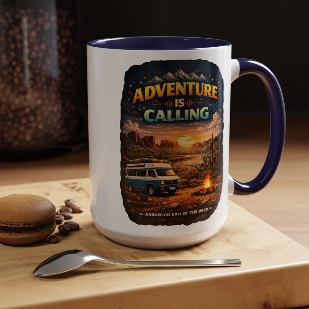 8627394930437180908_2048.jpeg Accent Coffee Mug (11, 15oz) — "Adventure Is Calling" Design Scenic-Line