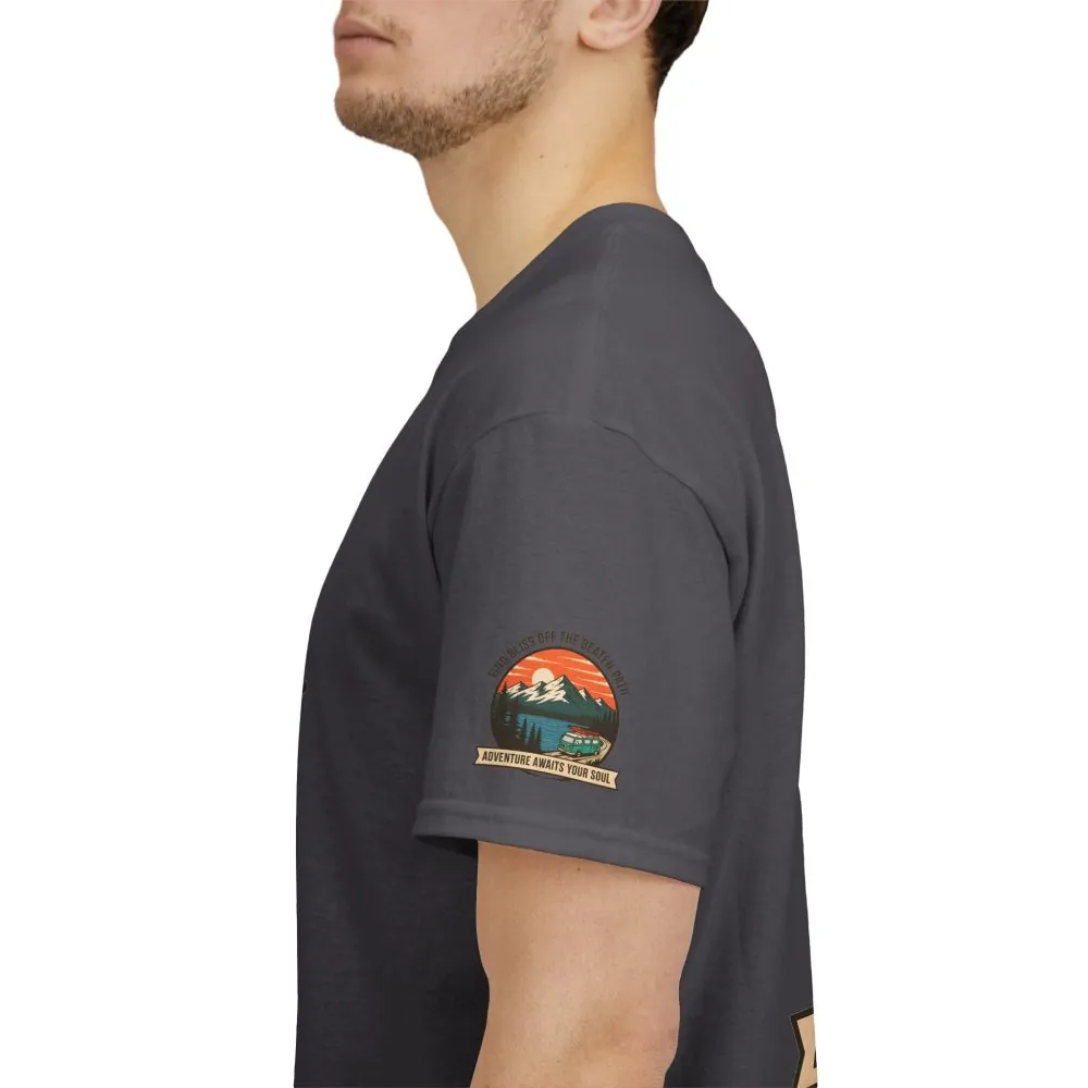 8634993176341937641_2048.jpeg Unisex Heavy Cotton Tee — "Find Bliss Off the Beaten Path" Mountain & Camper T‑Shirt