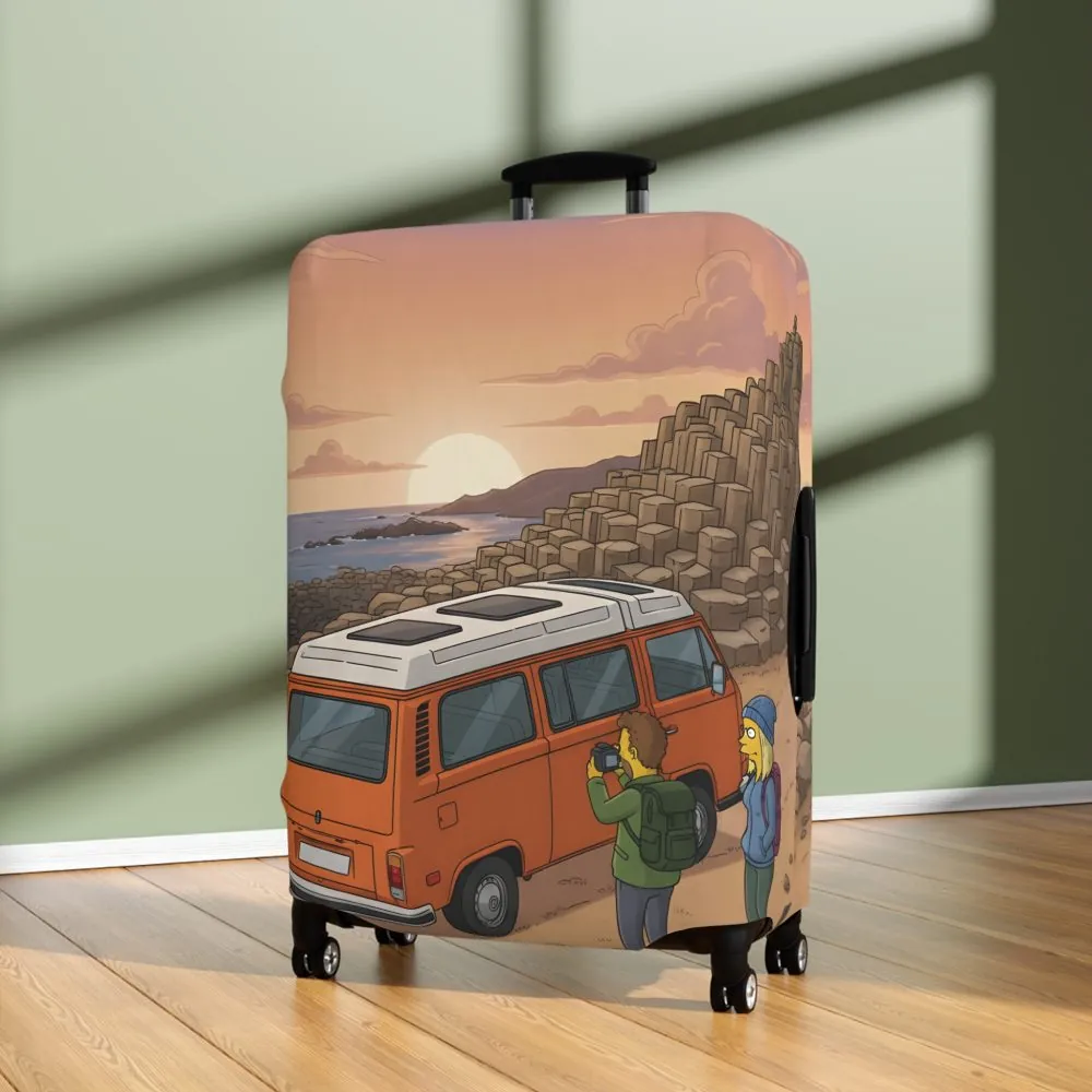 Luggage Cover — Adventure Camper Sketch Travel Suitcase(Design Sitcom-Line)