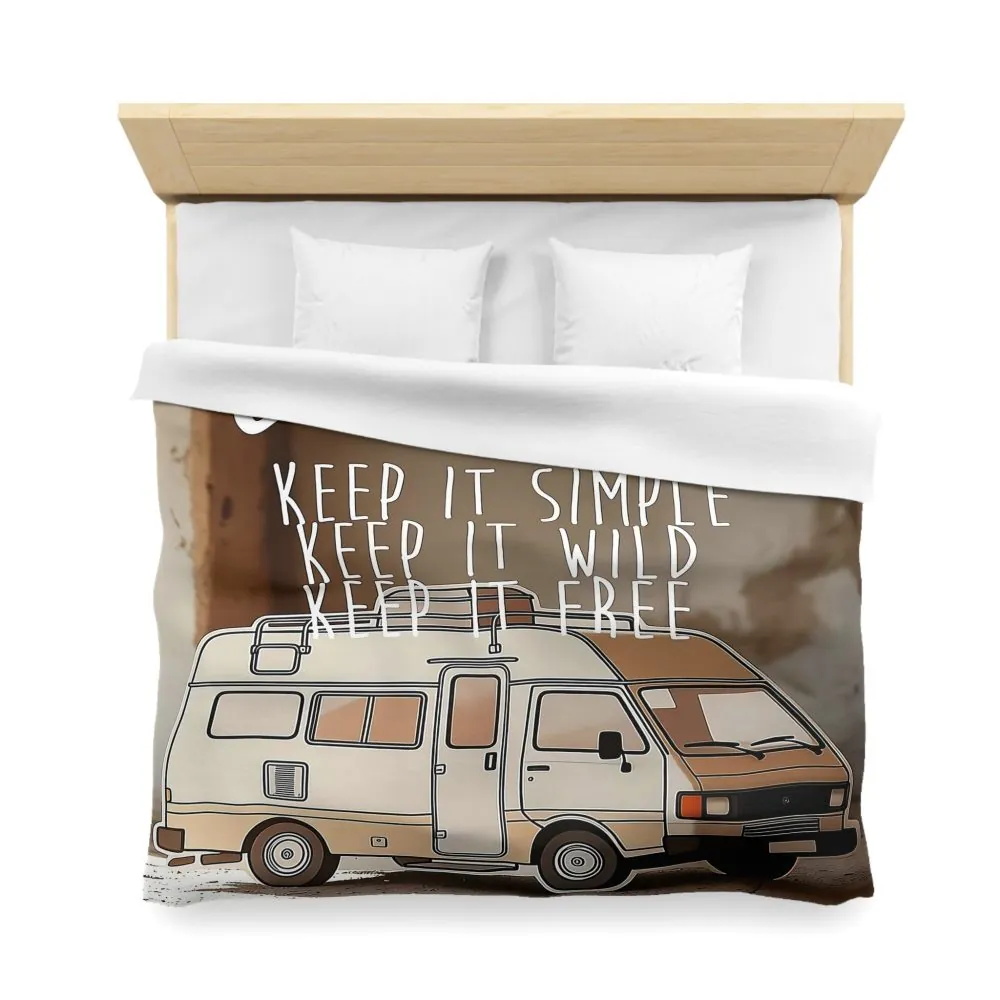Duvet Cover — "Vanlife: Keep It Simple, Keep It Wild, Keep It Free"