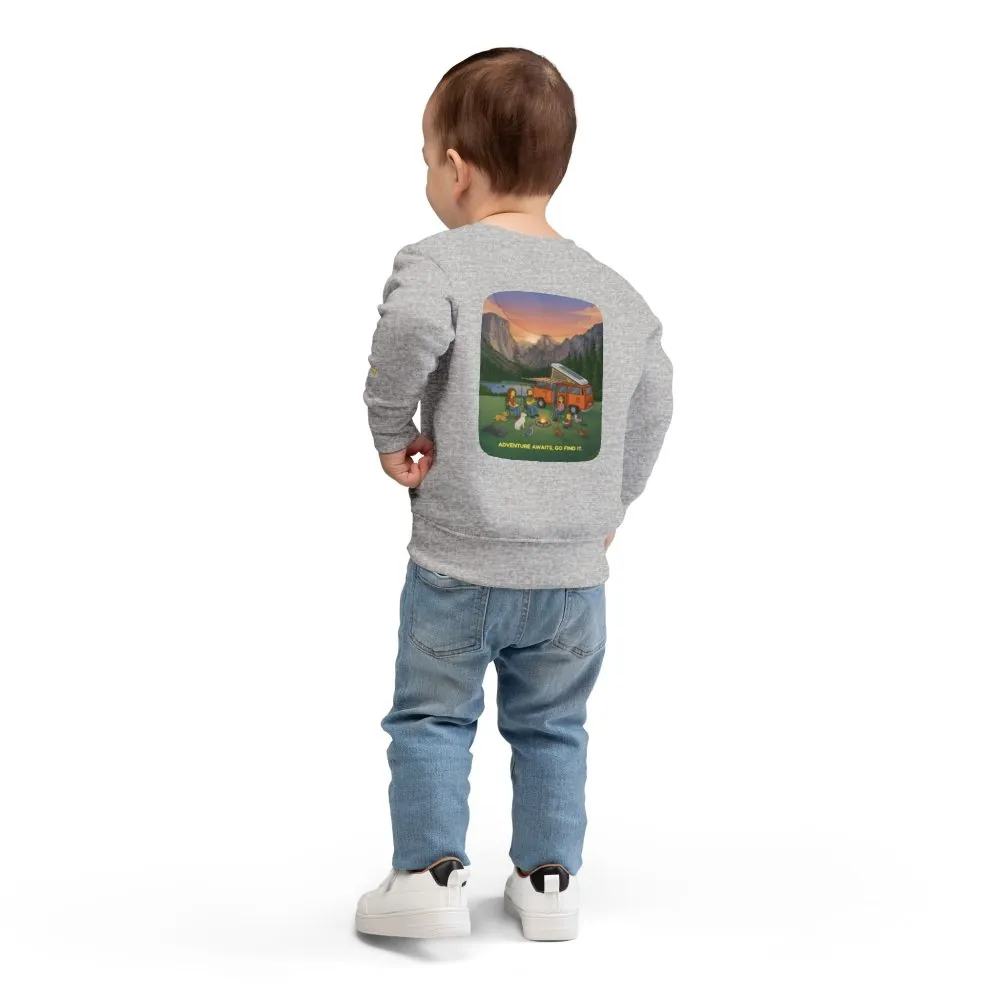 Toddler Sweatshirt - "Adventure Awaits-Go Find It" (Design Sitcom-Line)