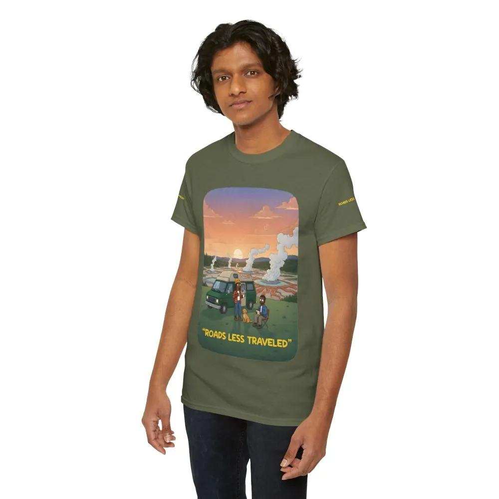 Unisex Heavy Cotton Tee — "Roads Less Traveled" Design Sitcom-Line