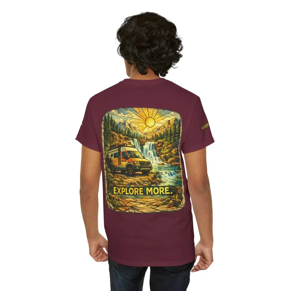 Unisex Heavy Cotton Tee — "Explore More" Design Cubic-Line