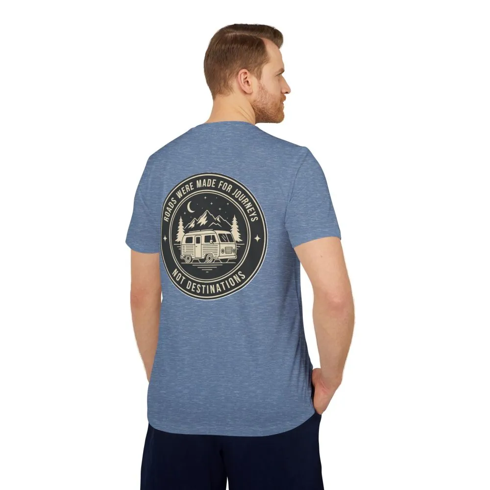 T-Shirt(Adidas) — 'ROAD WHERE MADE FOR JOURNEYS-NOT DESTINATIONS' (Only Back printed) Brand Adidas