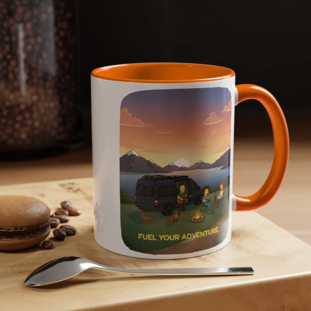 Accent Coffee Mug (11, 15oz) — "Fuel Your Adventure" Design Sitcom-Line
