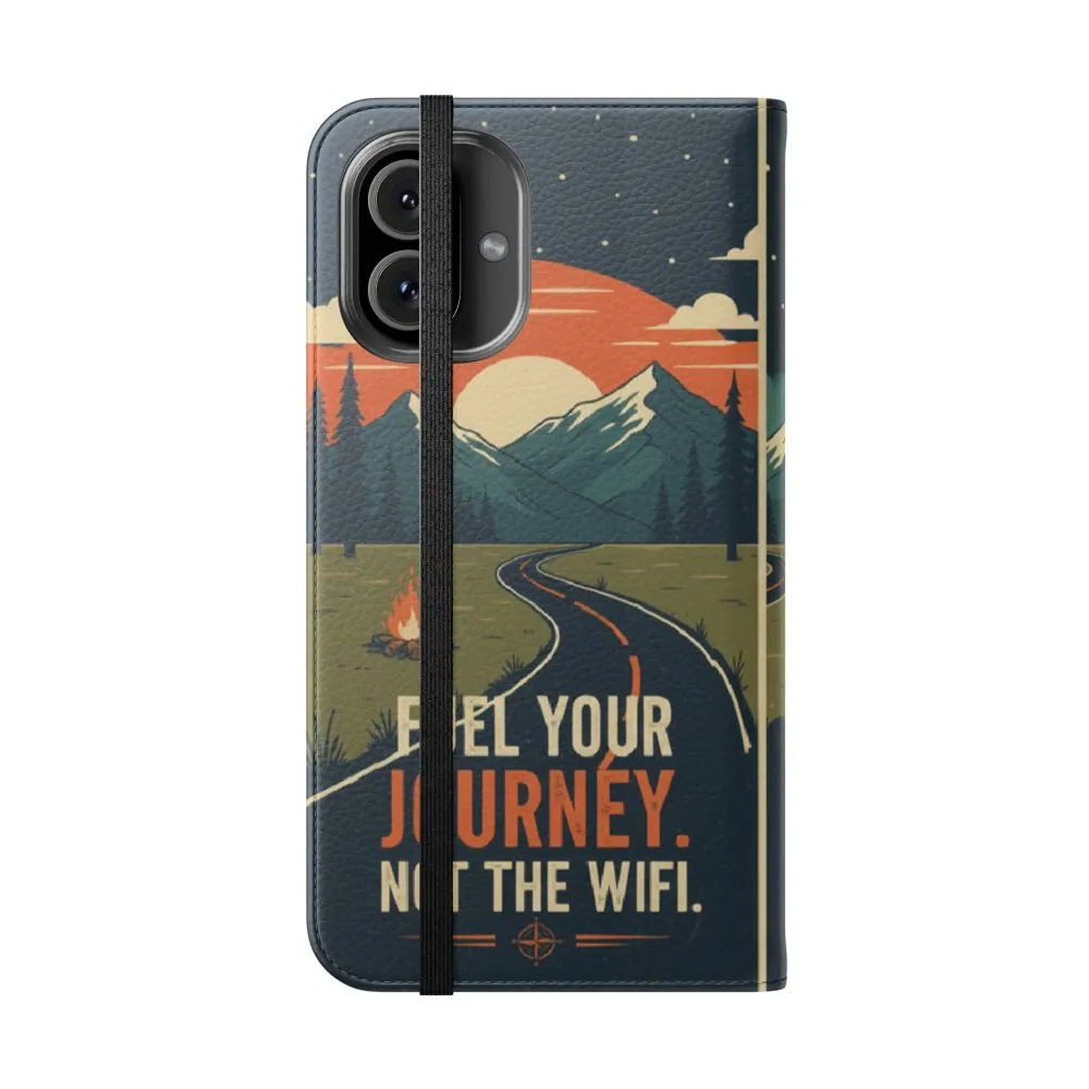 Flip Phone Case — "Fuel Your Journey, Not the Wifi" Wallet Cover