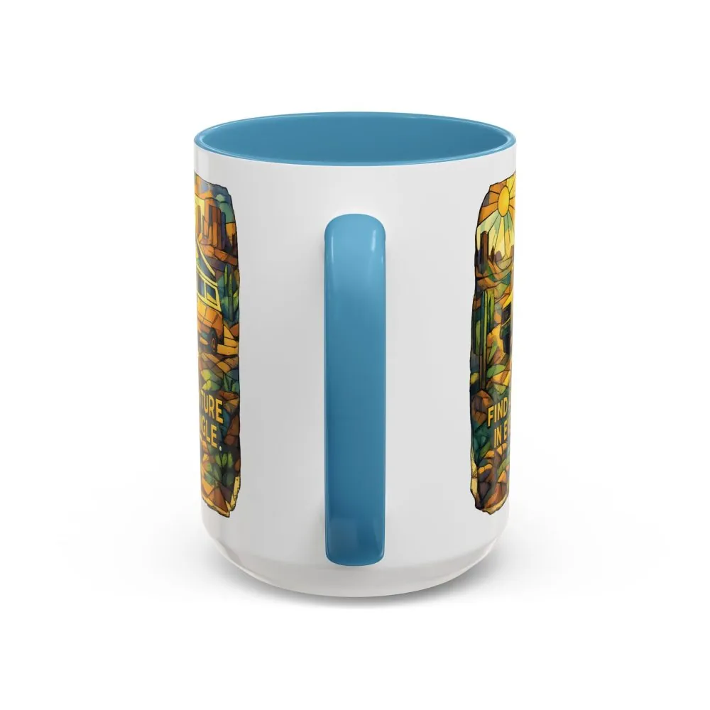 8739197515768694143_2048.jpeg Accent Coffee Mug (11, 15oz) — "Find Adventure In Every Corner" Design Cubic-Line